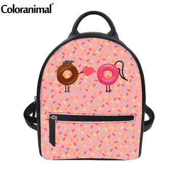 

Coloranimal Women Luxury Brand Design Shoulder Backpack Teen Girl Personalized Mochilas Casual Schoolbags 3D Candy Print PU Bags