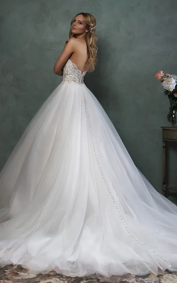 

Luxury Sweetheart Neck Wedding Dress 2019 Lace Tulle dress Sleeveless Wedding Dresses For Wedding Plus Size marry Gowns