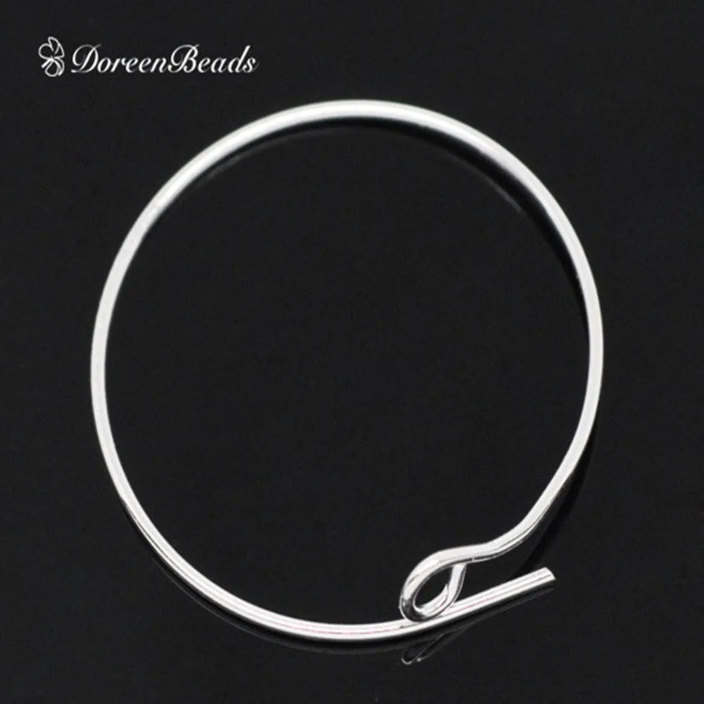 

DoreenBeads Silver Plated Iron Based Alloy Wine Glass Charms Circle Ring Party Decoration 25mm(1") Dia, 200 PCs (B14658)