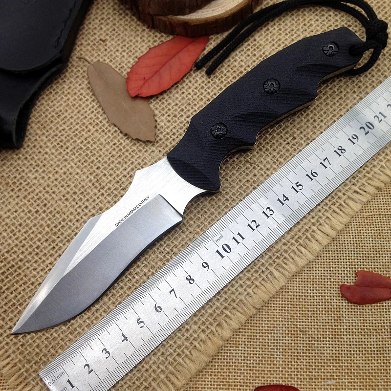 New fixed blade hunting knife stainless steel thick blade G10 handle