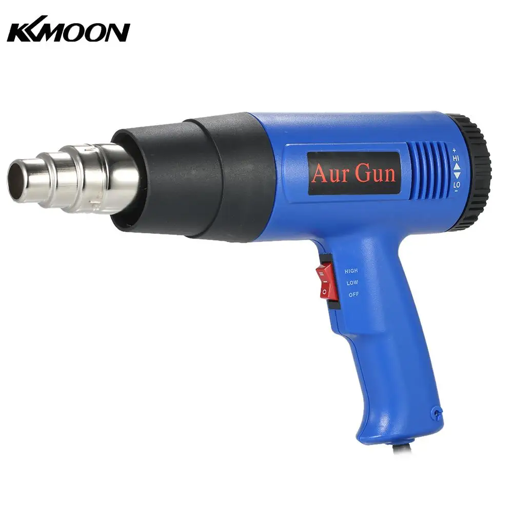 

KKmoon 1800W Industrial Hot Air Gun Adjustable Temperature Hot Heat Gun Shrink Blower Tool with 4 Nozzles AC220V EU Plug