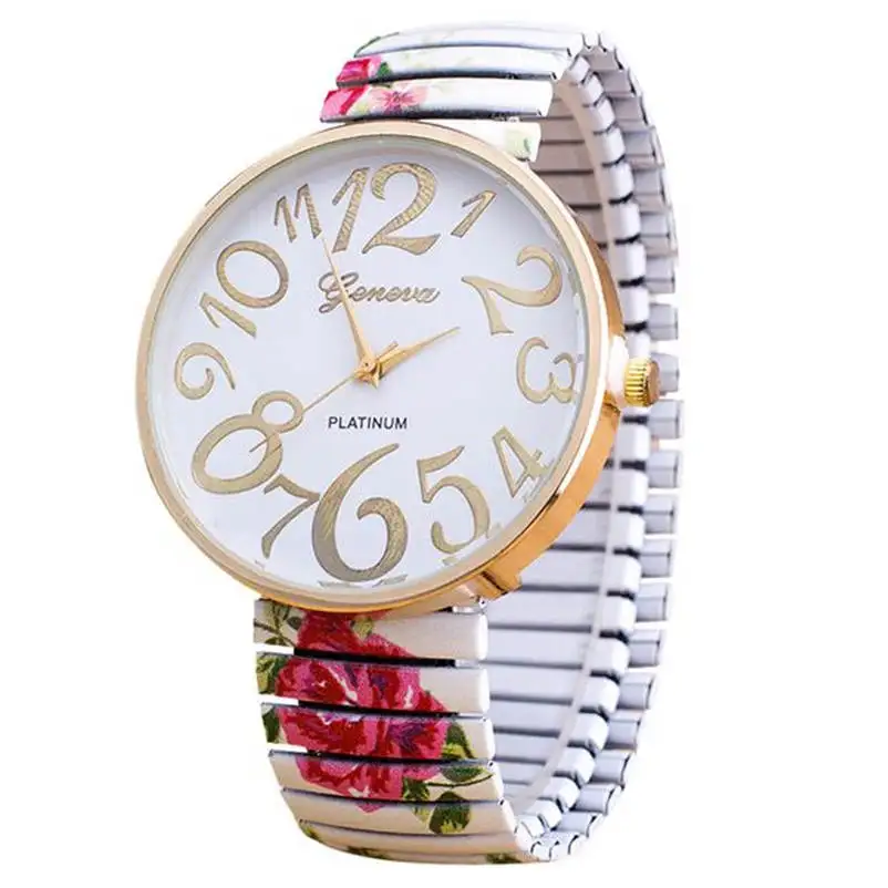 

Hot Sale Fabulous Luxury Women Elasticity FlowerShrink Bracelet Quartz Wrist Watch relojes mujer Drop Shipping