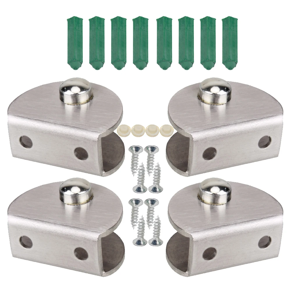 4Pcs Stainless Steel Half Round Glass Clamp Clip Bracket 5 12MM glass