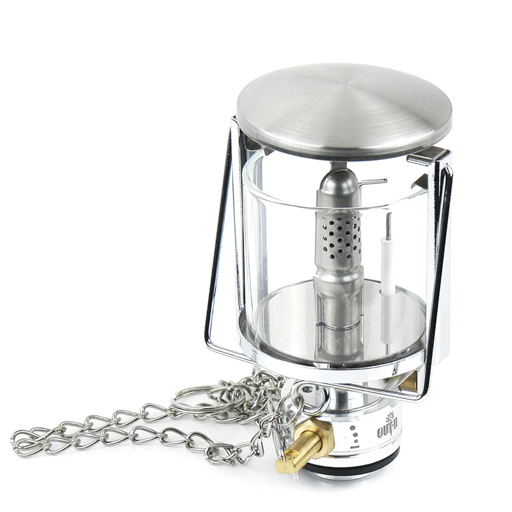 60LUX Mini Gas Lantern Portable Camping Lantern Gas Light Tent Lamp