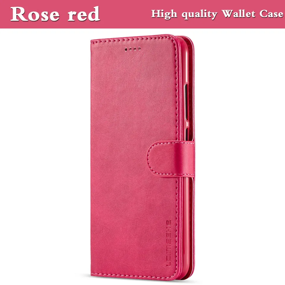 Роскошный кожаный чехол для Xiaomi mi A2 Lite 6X чехол для телефона Red mi 7 4A 5 Plus 6 S Pro Чехол-портмоне с откидной крышкой из термопластика чехол Red mi Note7 6 5 4 4X Funda - Цвет: Rose red