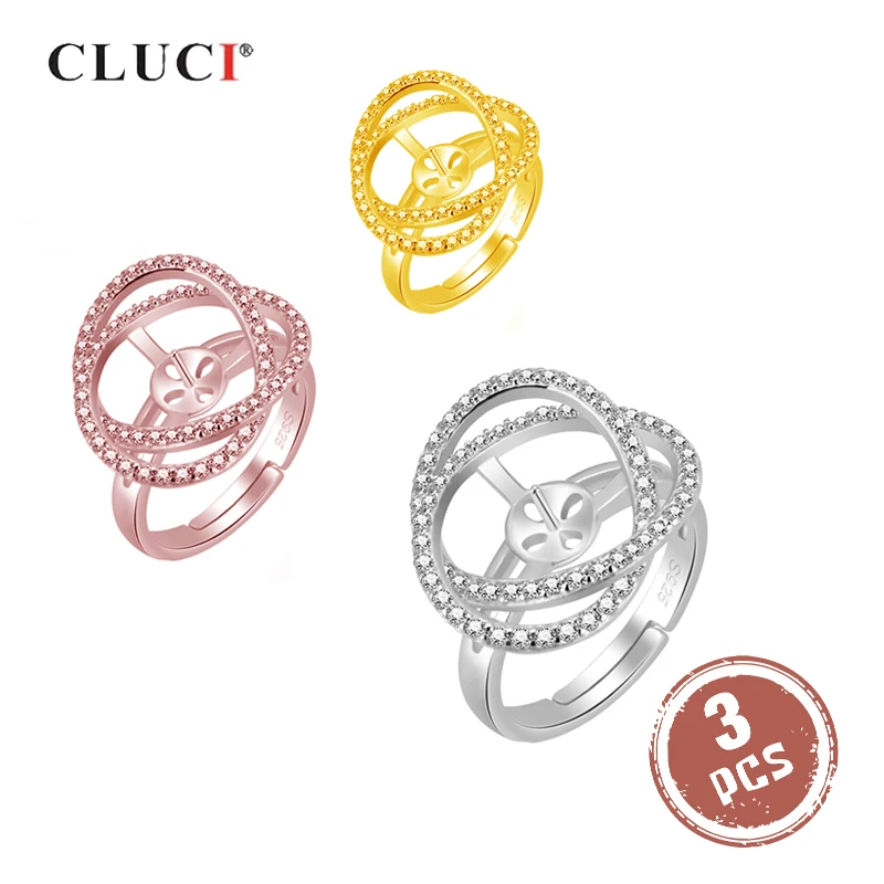 Серебряные кольца CLUCI 925 пробы женские обручальные ювелирные изделия кольцо с