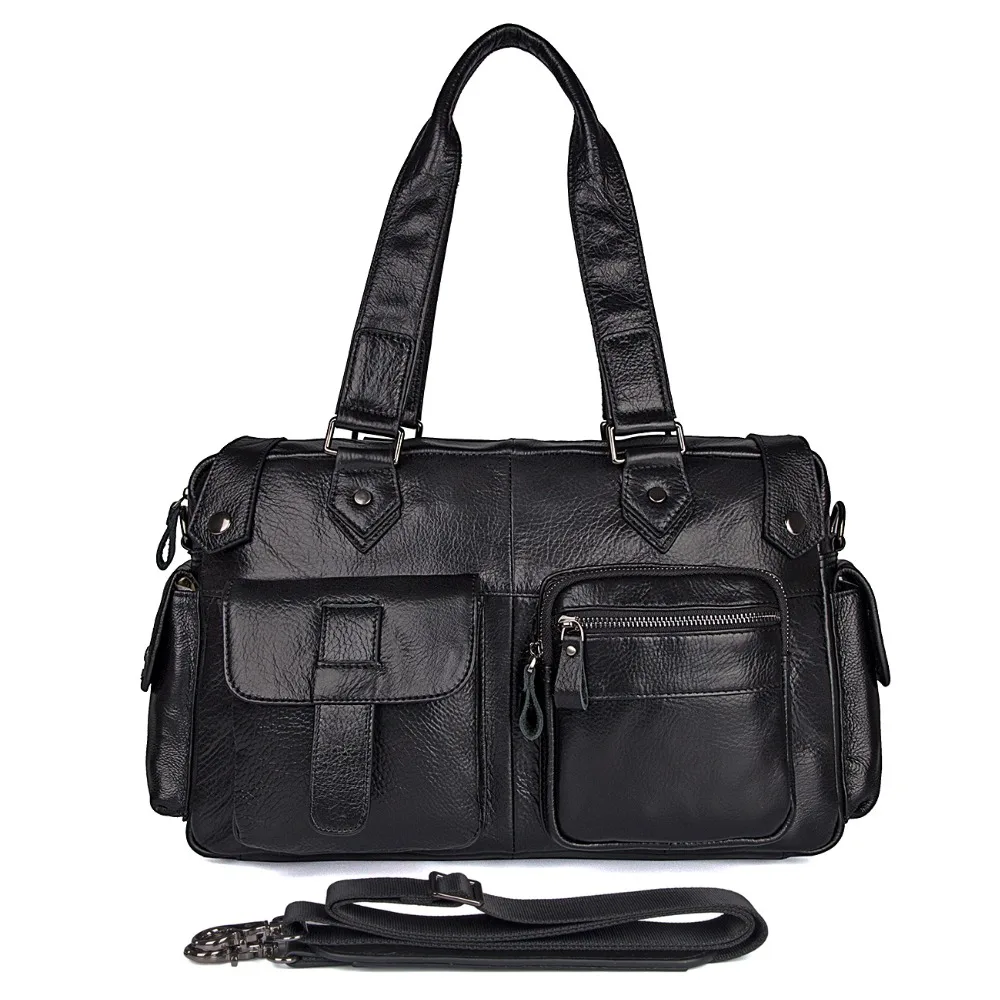 J.M.D Business Men's Genuine Leather Handbag Weekend Daily Bag 7384A