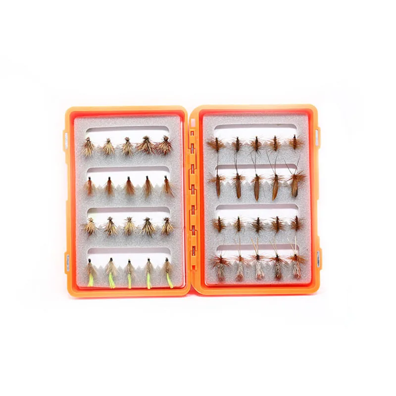 Pro Tying 40pcs/box caddis&sedges assorted fly fishing flies for surface feeder artificial insect lure bait trout fishing lures - Цвет: Caddis and Sedges