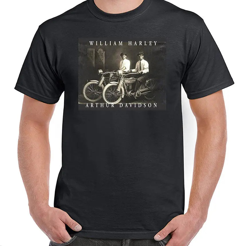 William Harley & Arthur Davidson on Their Motorcycles, T