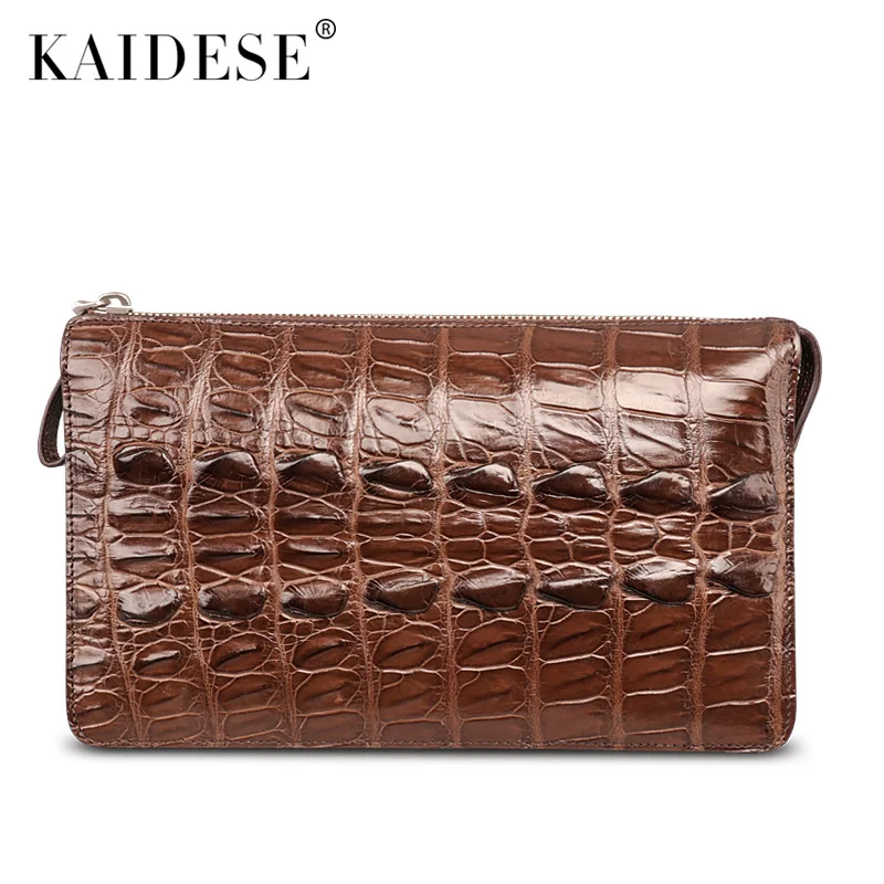 

kaidese Crocodile skin handbags leather bag zipper male long business card wallet more high-capacity crocodile bag