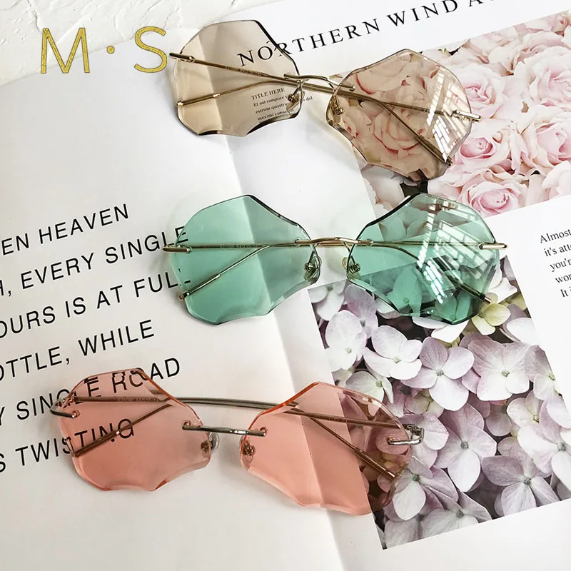 

MS Women Sunglasses 2018 Luxury Classic irregular Eyewear Female Sunglasses Original Brand Designer Sun Glasses Fashion UV400