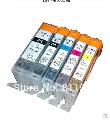 5pcs PGI 450 CLI 451 BK C M Y compatible ink cartridge For canon PIXMA MG5440 MG5540 MG6440