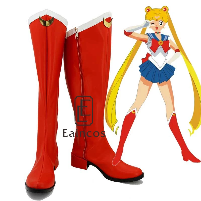 Sailor Moon botas rojas para niñas, zapatos de fiesta de Cosplay, hechos a  medida, Anime|shoe show boots|boot craftboot shoe boxes - AliExpress