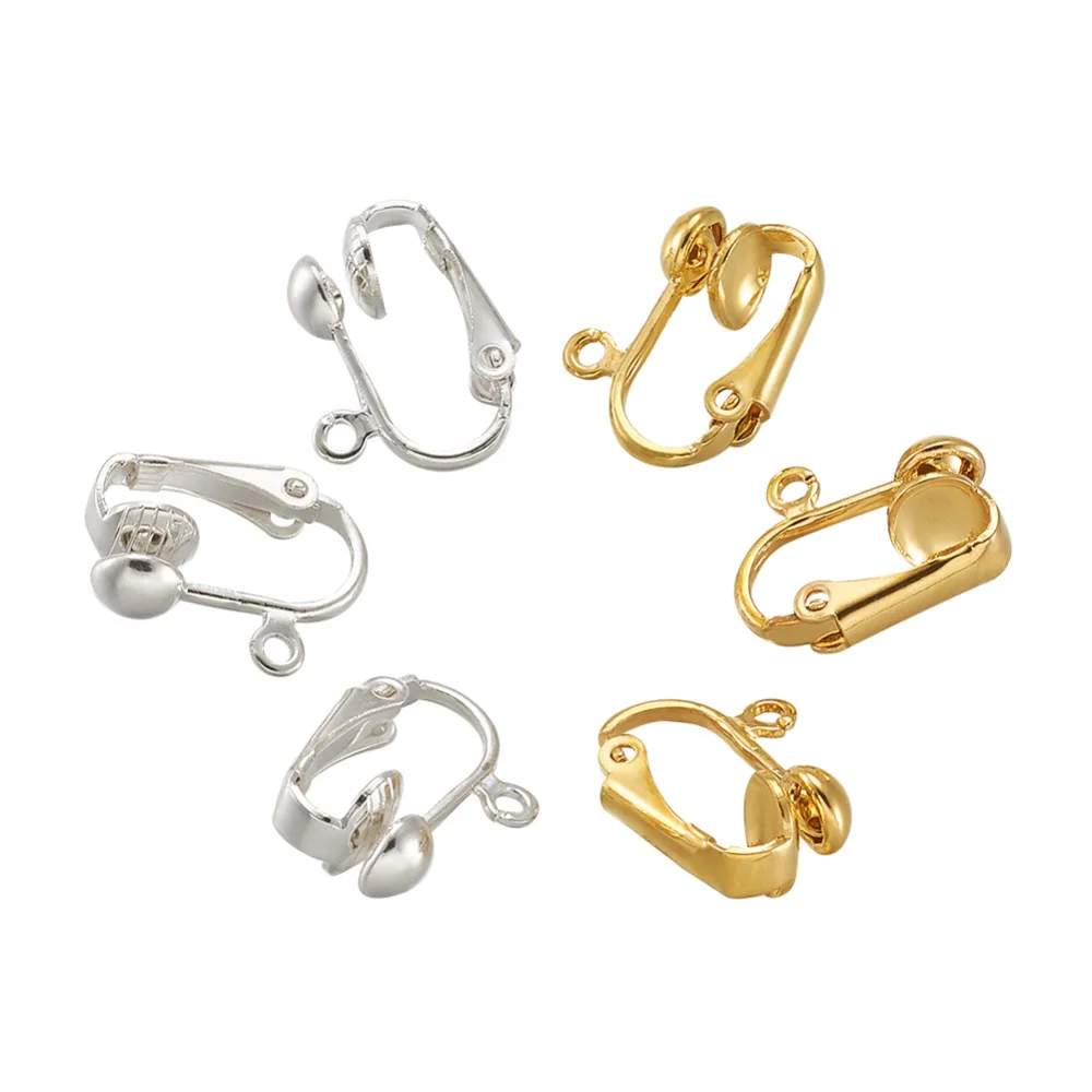 

36pcs/lot 15.5x13.5x7mm Golden Sliver Iron Clip-on Earring Converter Components for Non-Pierced Ears Earring Accessories Finding