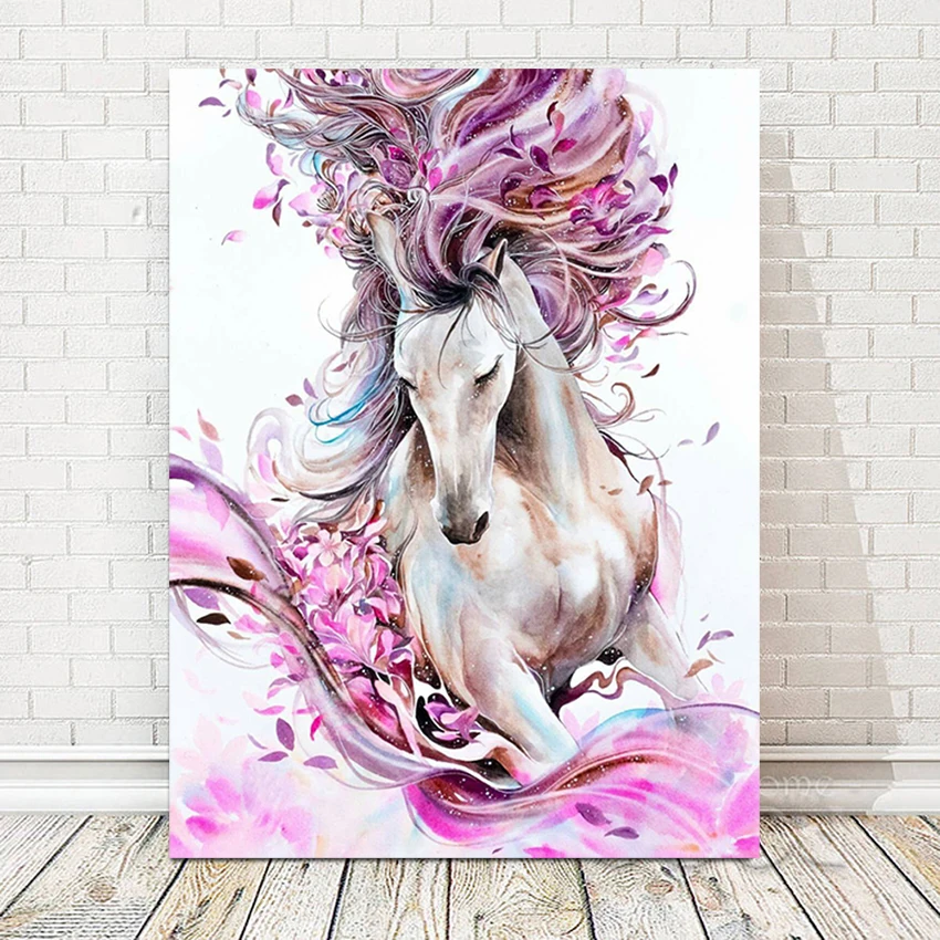 

Large size HD Printed Graffiti Canvas Art Horse Oil Paintings Wild Animals prints poster with vivid color for bedroom decor