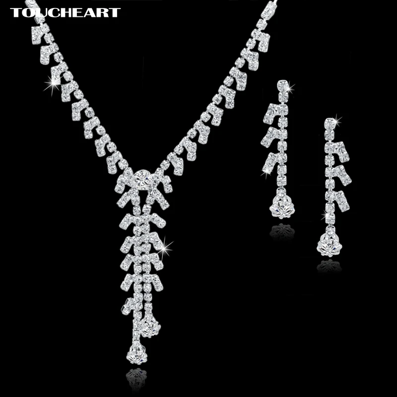 

TOUCHEART Christmas African Jewelry Set for Women Crystal Statement Necklace Earrings Set Wedding Jewellery Sets SET150043