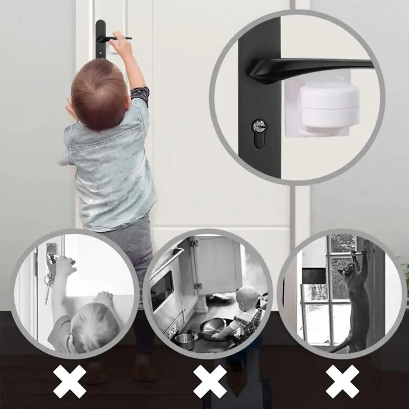 Door Lever Lock for Home Universal Professional Children Kids Safety Doors Handle Locks Baby Anti-open Protection Device