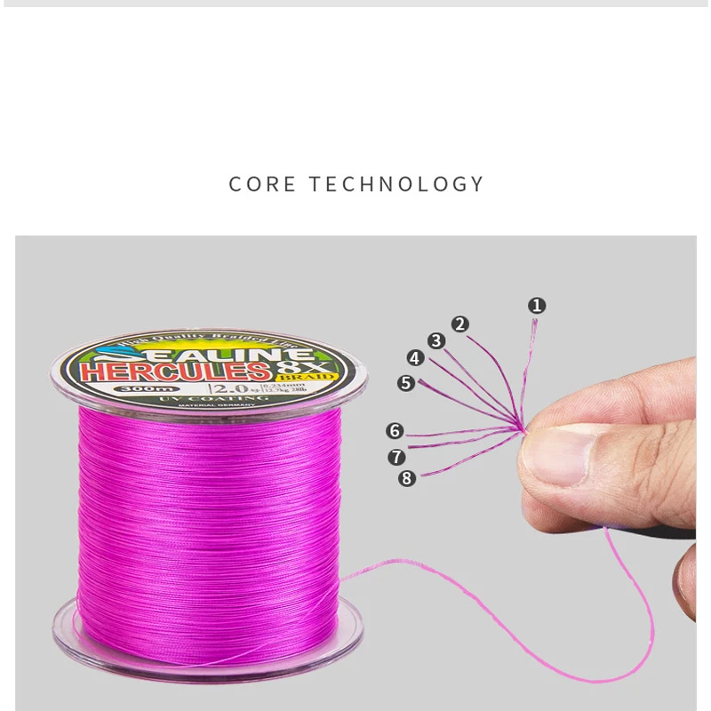 300M 8 Strands Multicolour PE Braided Wire 4 Strands Multifilament Japanese Fishing Line