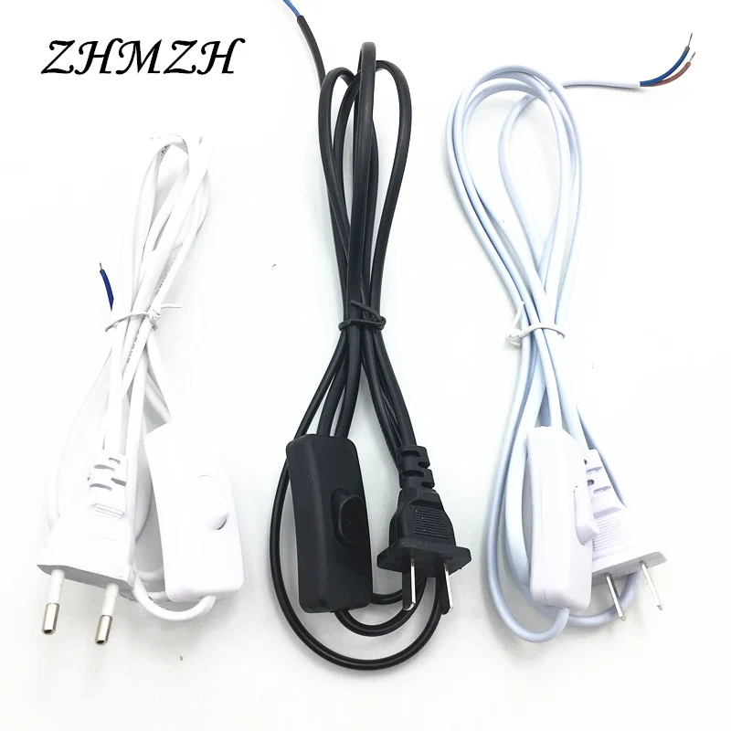 AC Power Cord 1.8m Switch Plug Wire Two pin EU Plug Cable Extension