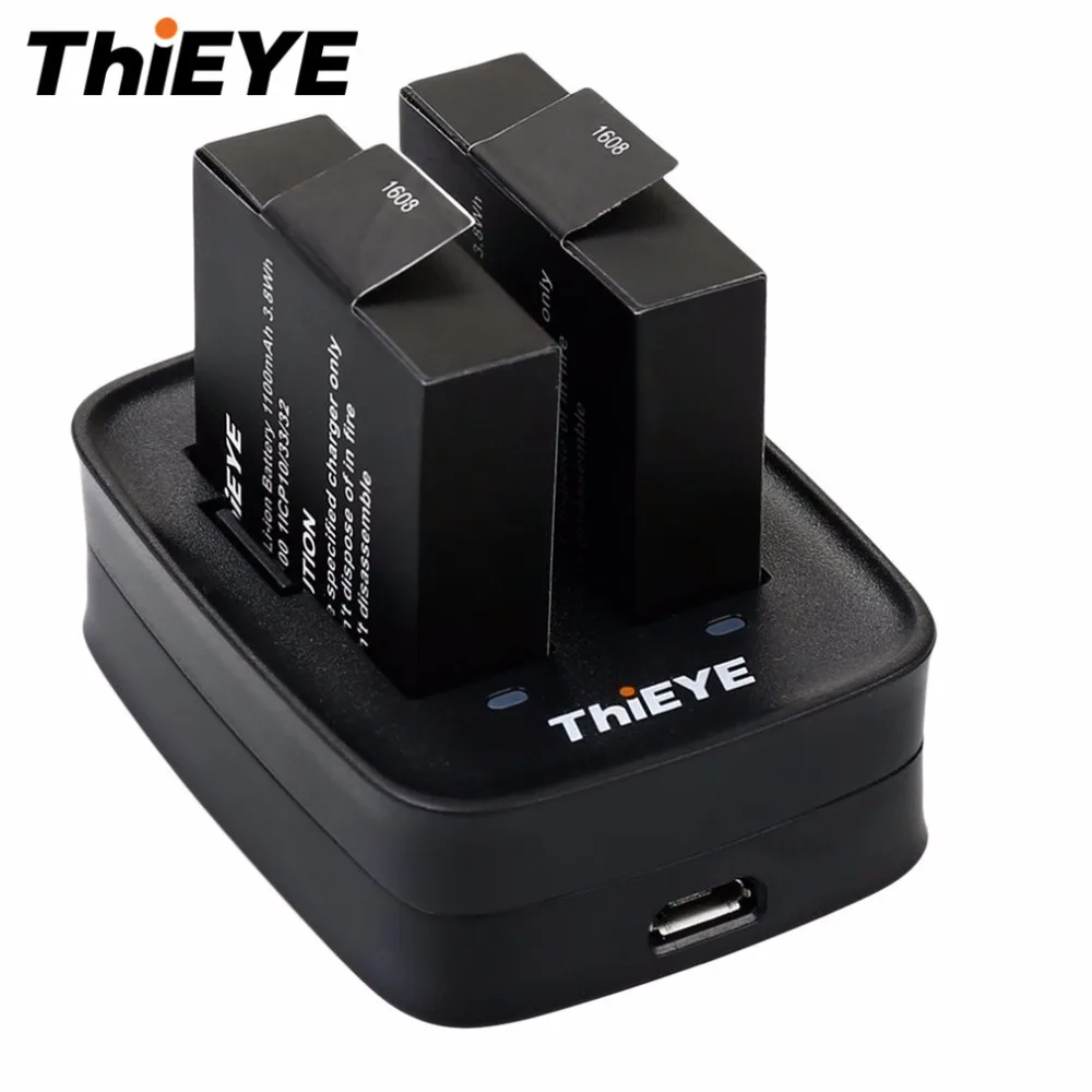 

Portable Original THIEYE Dual charger High-efficiency Double Charging Battery Charger for THIEYE T5e Action Camera