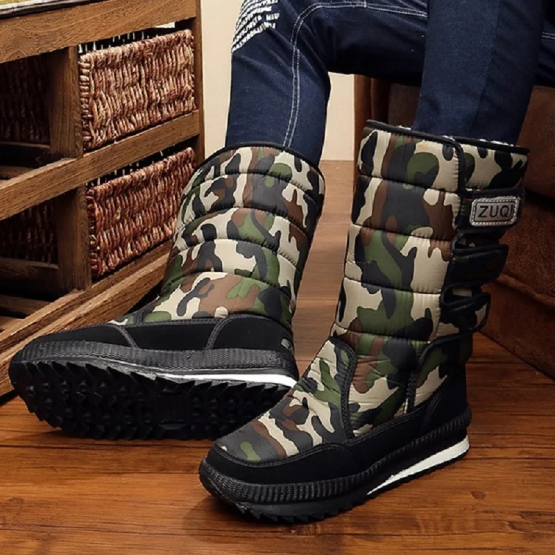 Men Boots Casual Winter Snow Boots For Men Shoes Plush Waterproof Slip resistant Military Winter Shoes Brand Plus Size 34   47