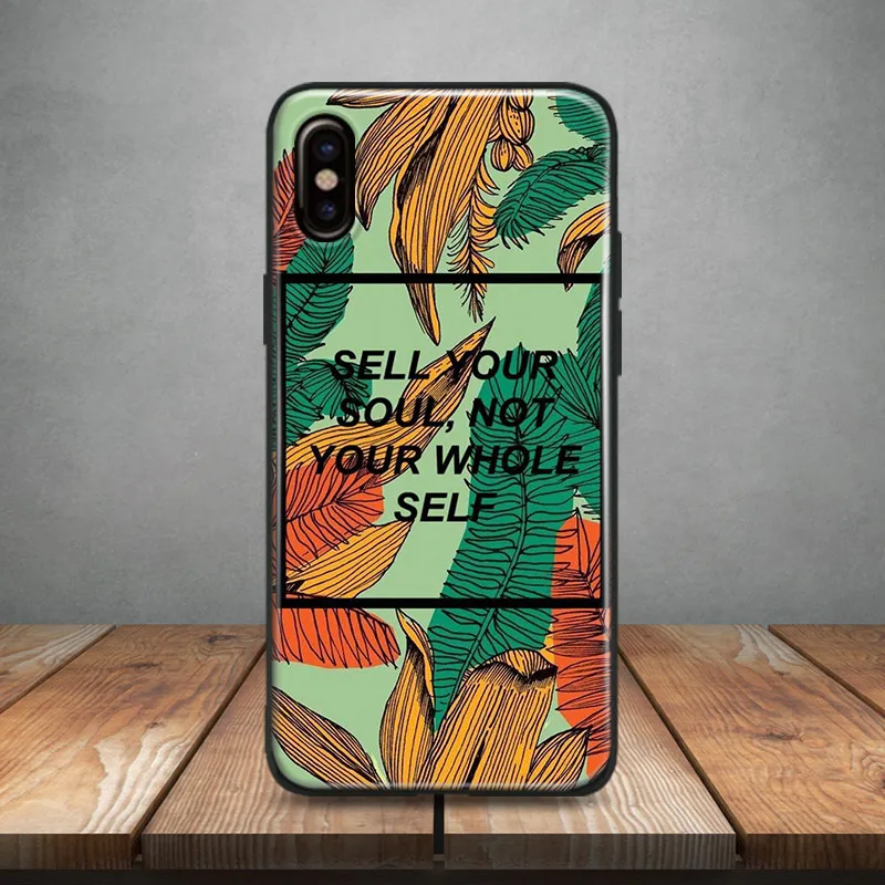

Tropical leaves Pattern quotes Soft Silicone Phone Case Cover Shell For Apple iPhone 5 5s Se 6 6s 7 8 Plus X XR XS MAX