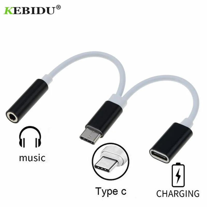 

Kebidu USB Type C To 3.5mm Earphone Jack Adapter For Huawei P20/Mate 10/Pro Aux Audio Headphone Charger Charging Cable Newest