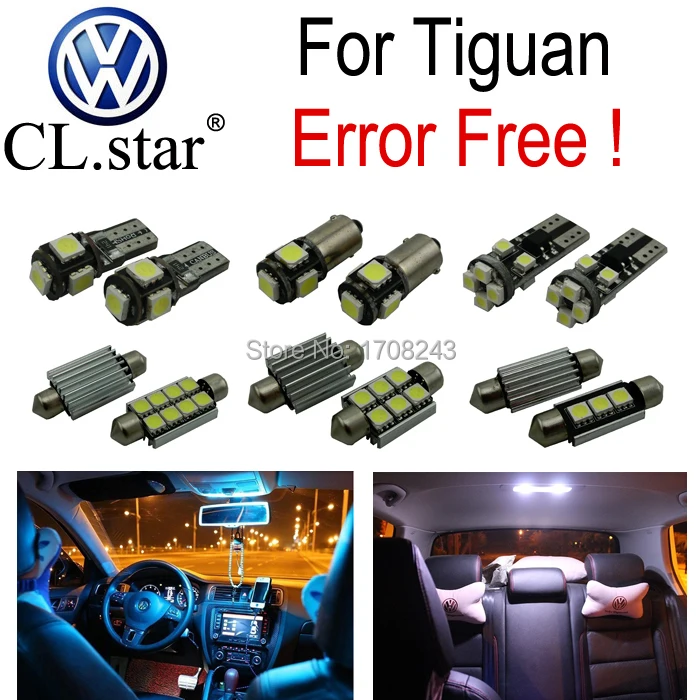 11pc interior LED dome light kit package canbus No Error for Volkswagen