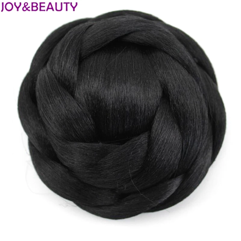 

JOY&BEAUTY 12cm Heat Resistant Fiber Black/Blonde brown 6 colors Women Synthetic Hair Buns Clip-in Chignons