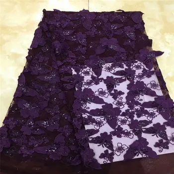 

Madison African Lace Fabric 2019 Purple Lace Fabrics High Quality net Lace Embroidery French Tulle Lace Fabric For Wedding