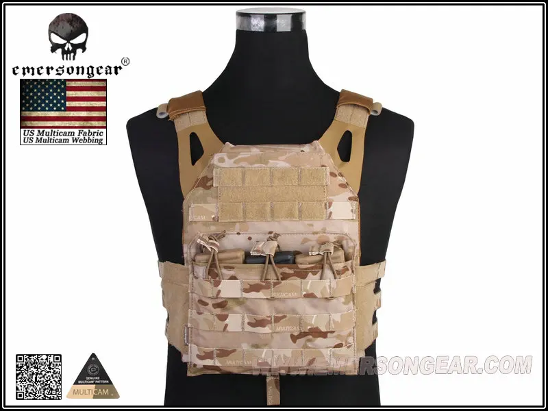 Emersongear JPC Vest simplified version Tactical Jumper carrier Vest Combat Gear Back Support Multicam Arid EM7344MCAD