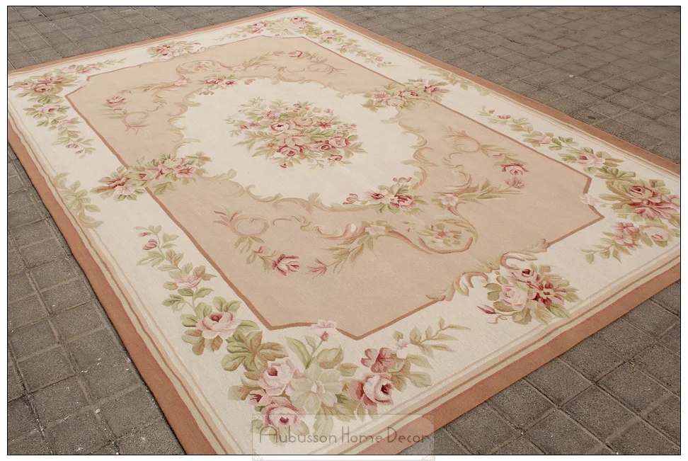 6 X9 Wool Hand Woven Shabby Chic Home Decor French Style Aubusson 6 X9 Wool Hand Woven Shabby Chic Home