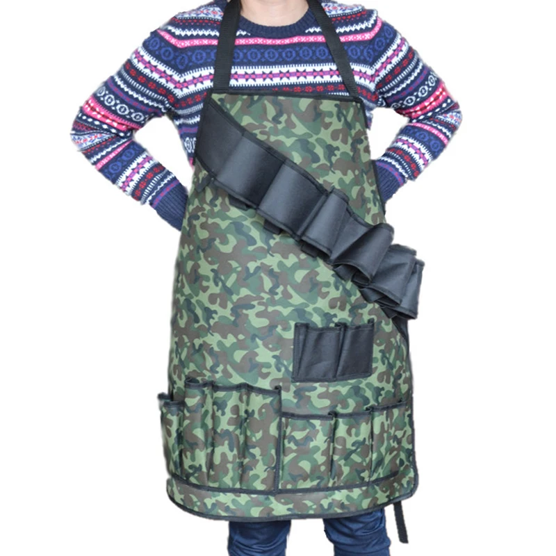 Professional Outdoor Barbecue Apron Picnic Waterproof BBQ Beer Condiment Holder Multi-pockets Utensil Set Oil-proof Pinafore