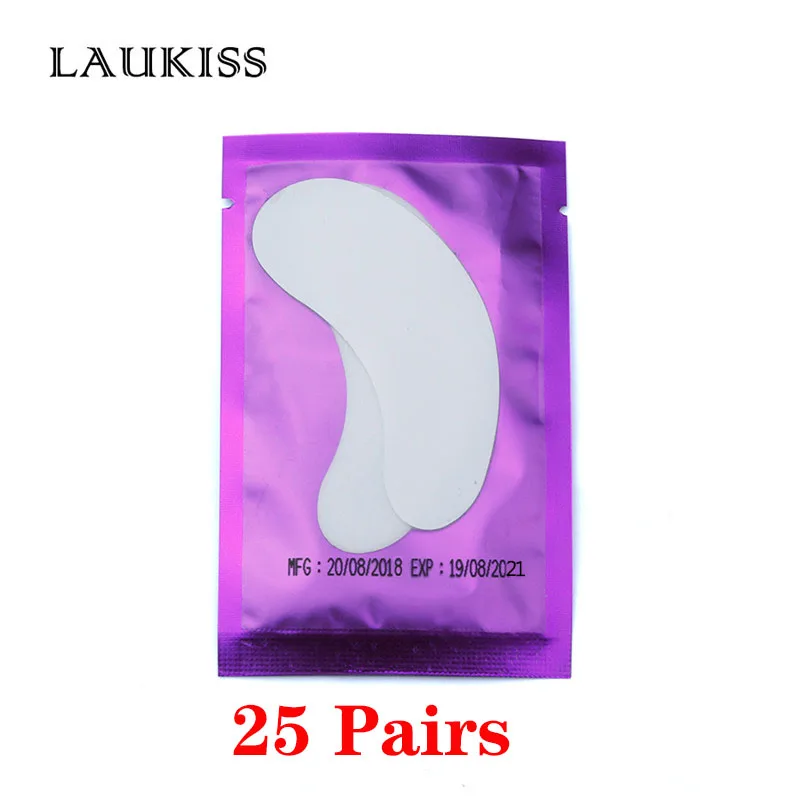 25Pair Purple 25/50/100 пар/лот Пластыри для ресниц наращивания кругов под глазами колодки Бумага патчи розовый Безворсовая наклейки Ткань для ресниц накладных - Цвет: 25Pair Purple