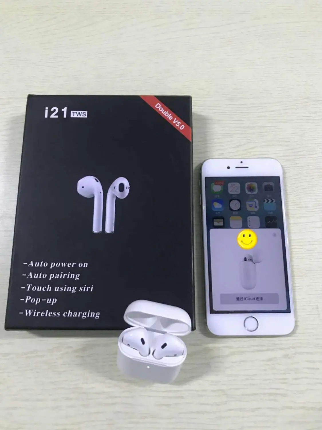 

New I21 TWS pop-up 1:1 size function support wireless charge Bluetooth EarphonePK W1 chip PK i10 i20 I13 i12 TWS