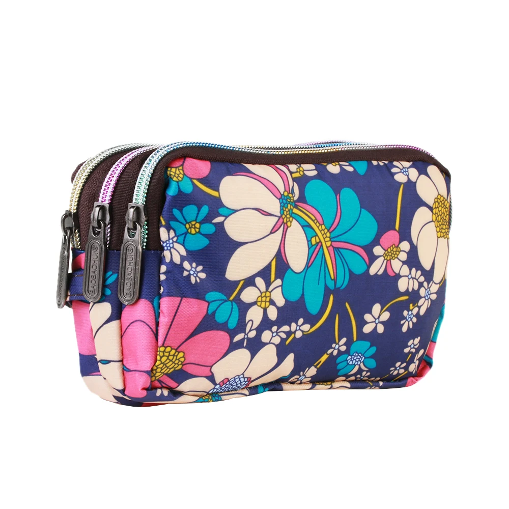 3 Layer Fashion Wallet For Women Canvas Handbags Zipper Large Capacity