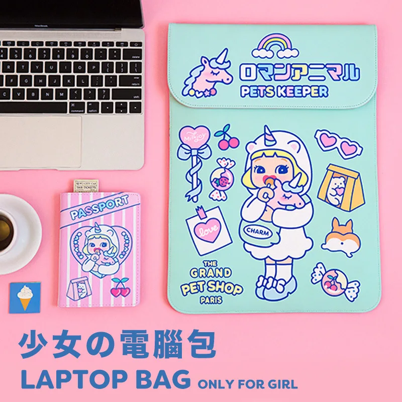 Сумка для ноутбука Bentoy с единорогом Apple водонепроницаемая кожаная сумка Milkjoy macbook