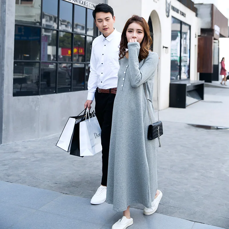 pregnant dresses for women  dress pregnant  maternity dress  long sleeve dress  Cotton  Full  Ankle-Length  Casual