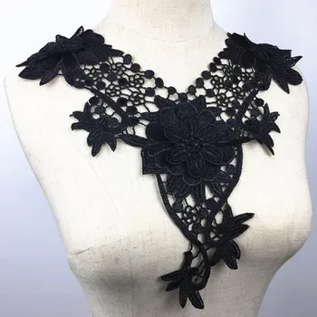 

50pc Lace Collar For Wedding Dress Sewing Supplies Crafts Polyester Black Lace Fabric Accessories Applique Trim
