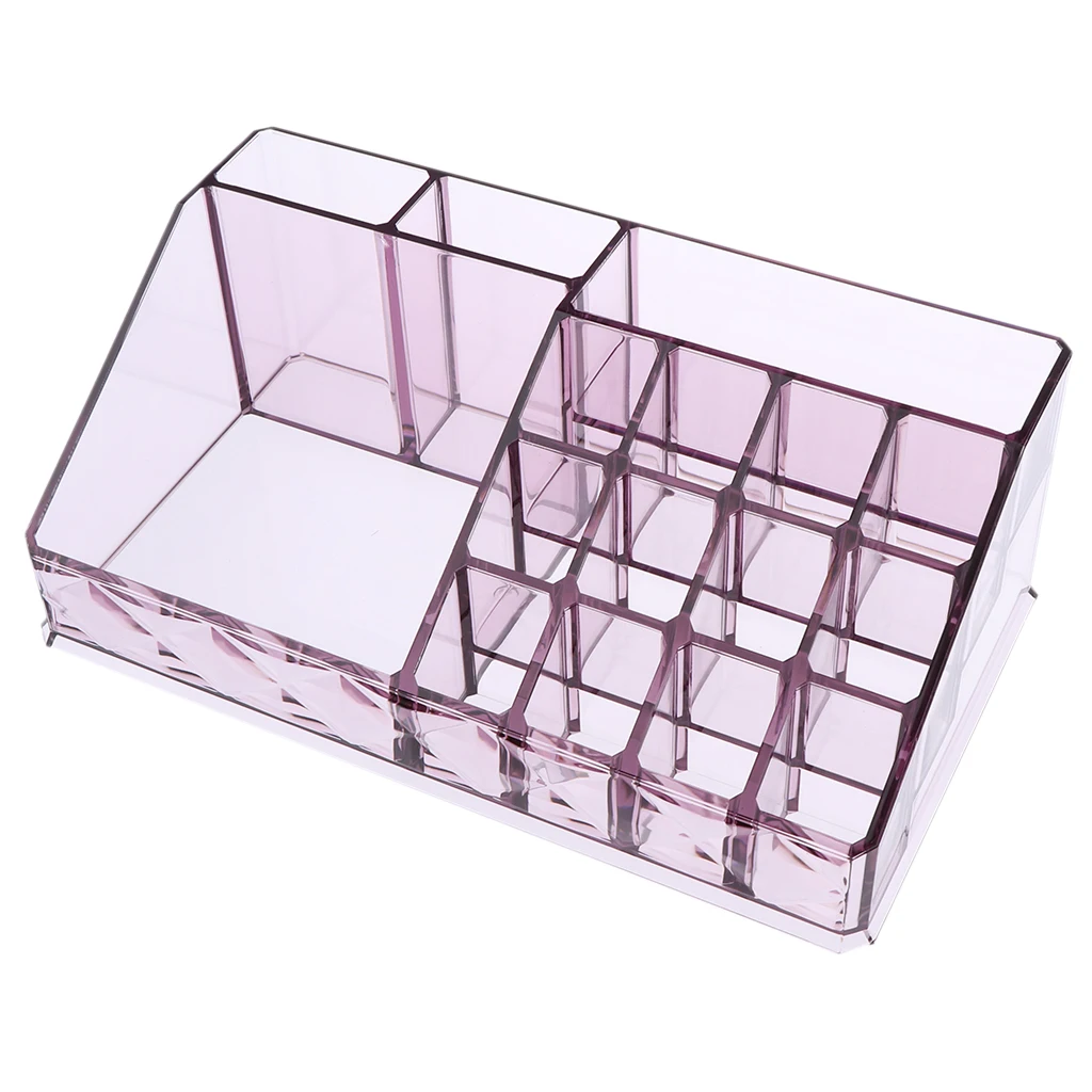 Premium Purple Makeup Organizer Acrylic Cosmetic Storage with Drawers and Jewelry Display Box