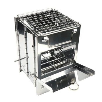 

ELOS-Upgraded Camping Wood Stove Adjustable Folding Wood Stove Burning For Backpacking Survival Outdoor Cooking Picnic Hunting