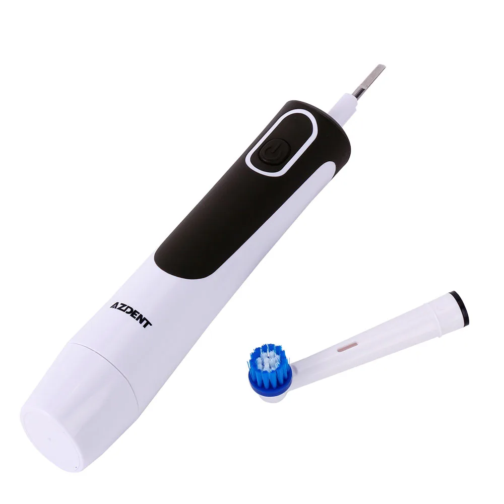AZDENT новая горячая электрическая зубная щетка вращающаяся зубная щетка AA батарея питания Глубокая чистка без подзарядки с 4 сменными зубными головками