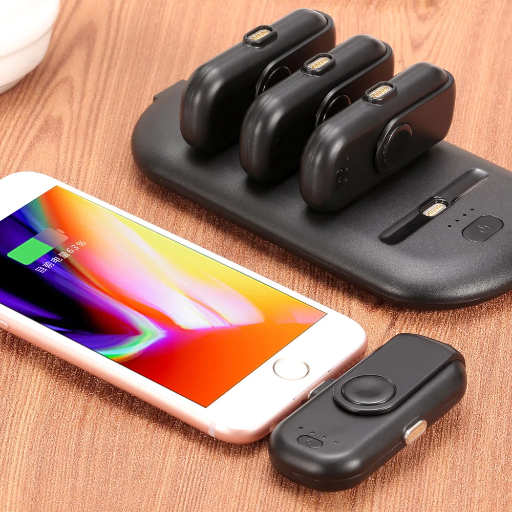 

Portable Finger Power Bank Charger for iPhone/Android/Type-C Cell Phones 1 charging station + 4 Finger powers