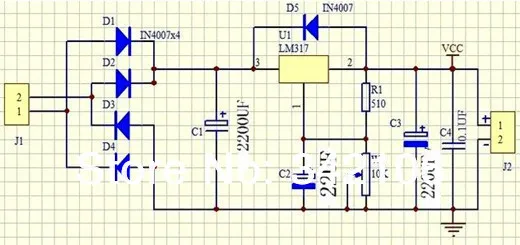 Бесплатная доставка! 5 шт. LM317 регулируемый блок питания/с выпрямленным входом