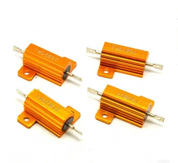 

RX24 25W Watt Power Metal Shell Aluminium Gold Resistor 1R 2R 3R 4R 5R 6R 8R 10R 20R 30R 40R 50R 100R 200R 220R 1K