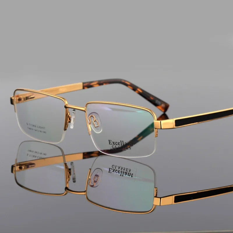 Gold Slim Reading Glasse Men Diopter Eyeglasses Frame Men's Eyewear For