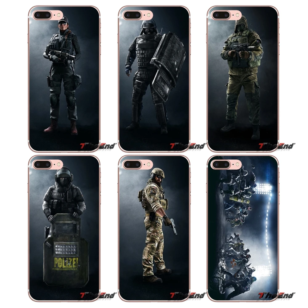 Прозрачный мягкий чехол из ТПУ rainbow six siege для Xiaomi Redmi 4 3 3S Pro Mi3 Mi4 Mi4i Mi4C Mi5 Mi5S Mi Max Note 2 |