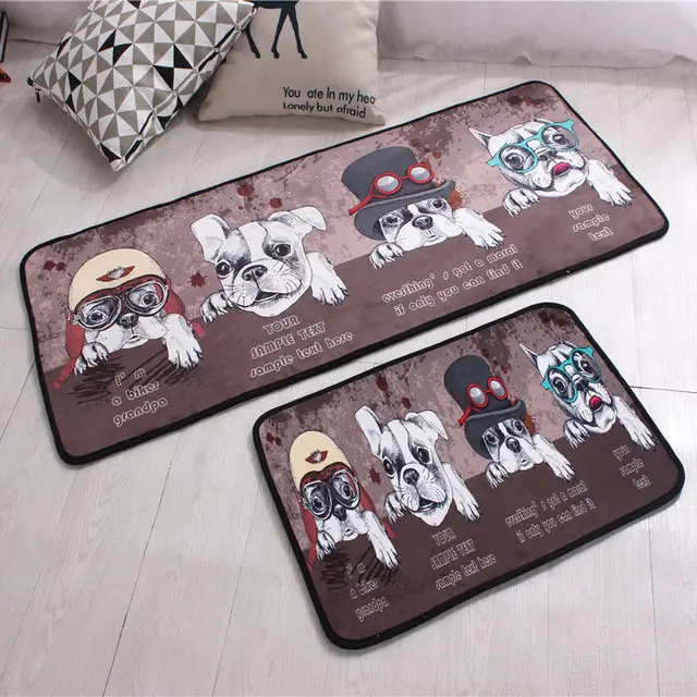 Buy 50x80cm and 50x160cm Floor Mats Animal Cute Dog Print Bathroom Kitchen