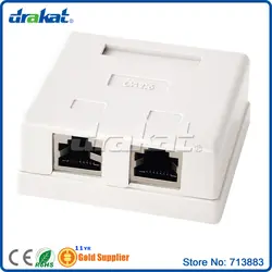 2 порта RJ45 щит Cat6 поверхности коробки