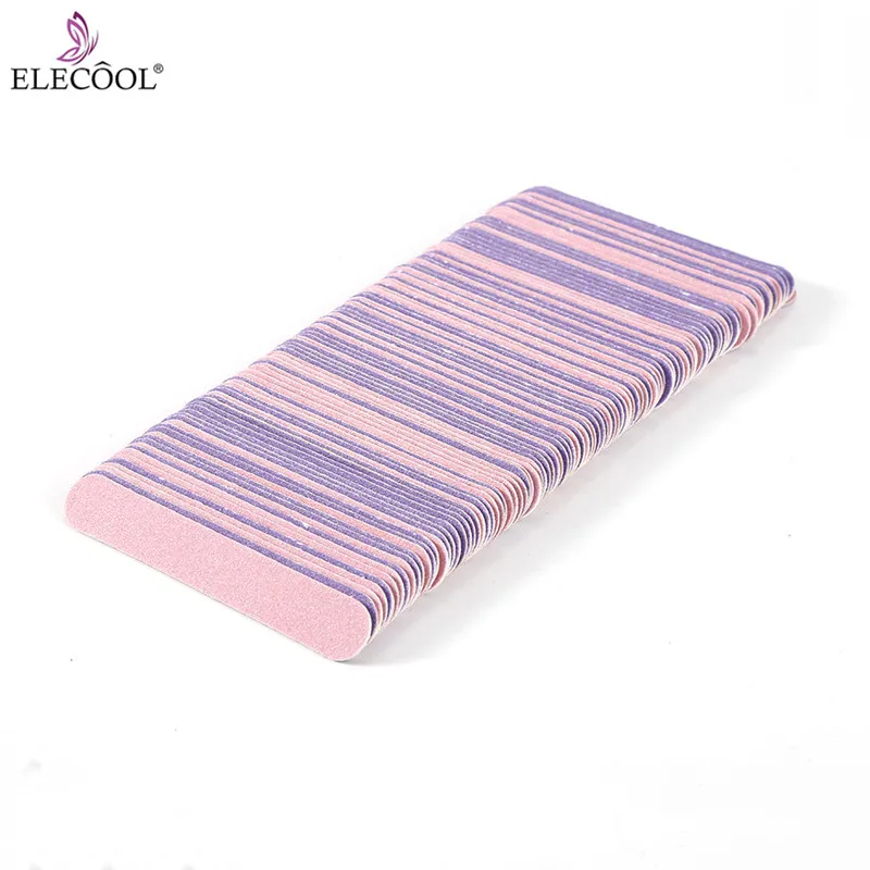 

ELECOOL Nail Files 50pcs/Set Professional Nail Art Sanding File Buffer Sandpaper Salon Manicure Pedicure Nail Art Polish Tools